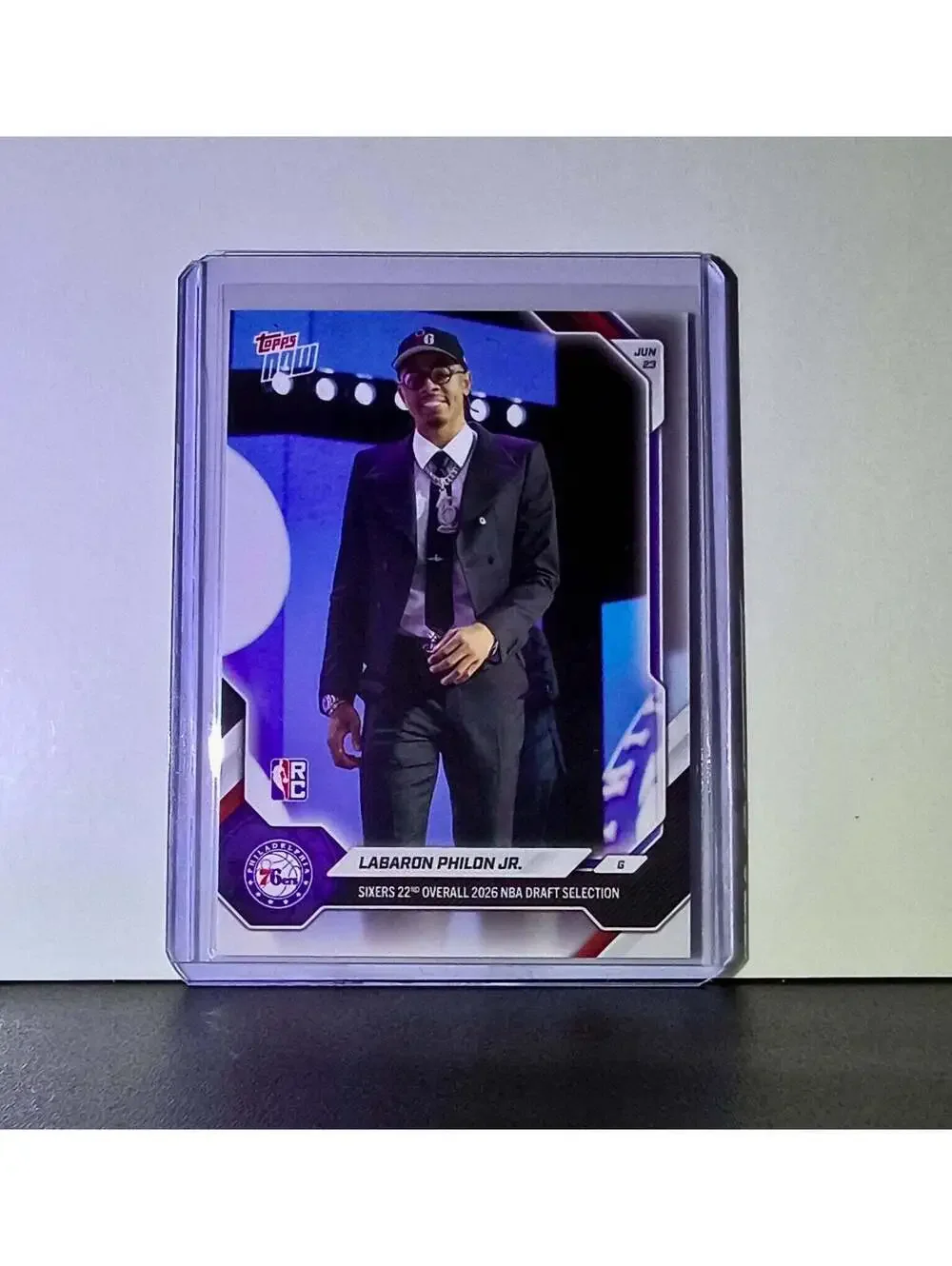 Labaron Philon Jr. Rookie 2026-27 Topps NBA Draft Night #LPHI Card 76ers